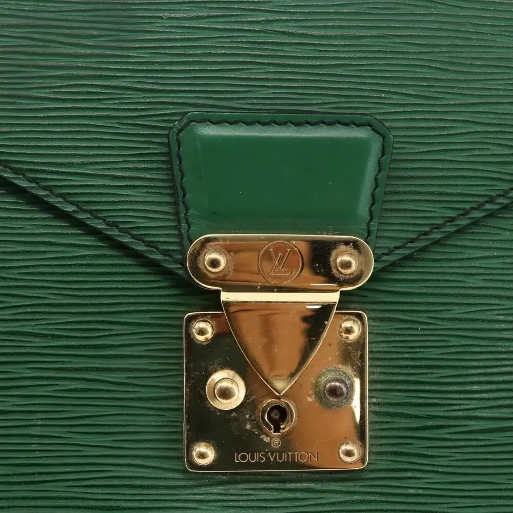 Louis Vuitton Epi Porte Documents Bandouliere Briefcase Green